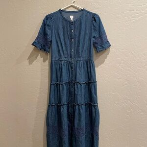 loveshack fancy x gap chambray dress size XS